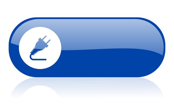 plug blue web glossy icon