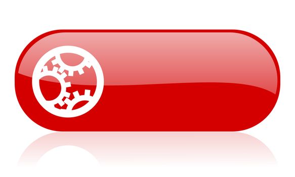 gears red web glossy icon