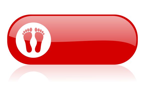 footprint red web glossy icon