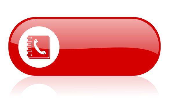 phonebook red web glossy icon