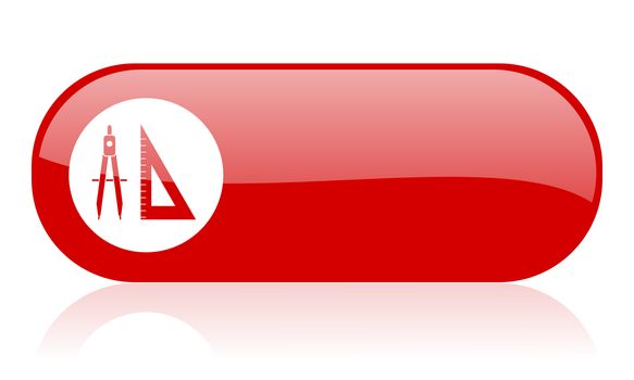 e-learning red web glossy icon