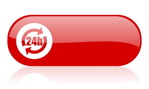 24h red web glossy icon
