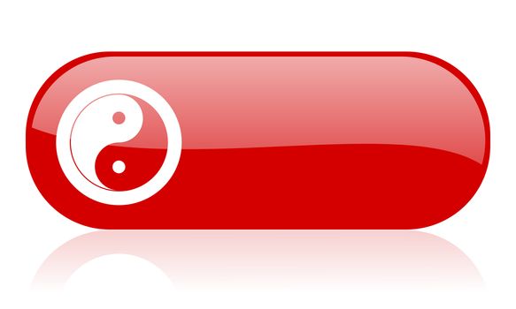 ying yang red web glossy icon