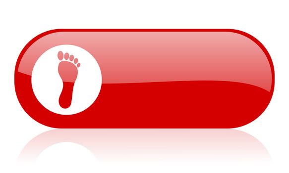 footprint red web glossy icon