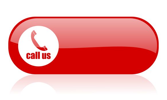 call us red web glossy icon