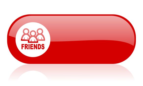 friends red web glossy icon