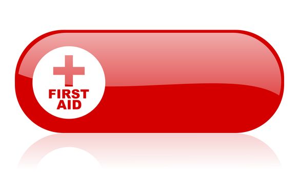 first aid red web glossy icon