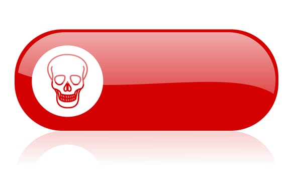 skull red web glossy icon