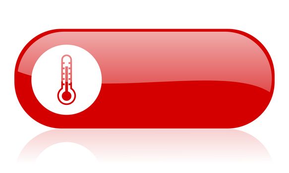 thermometer red web glossy icon