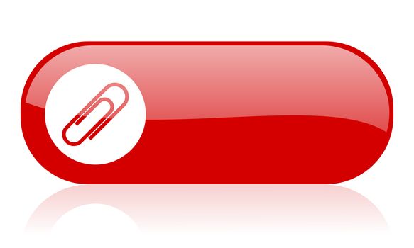 paper clip red web glossy icon