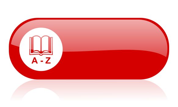 dictionary red web glossy icon