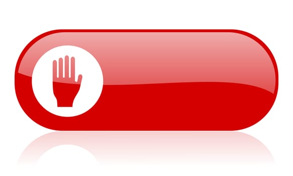 stop red web glossy icon