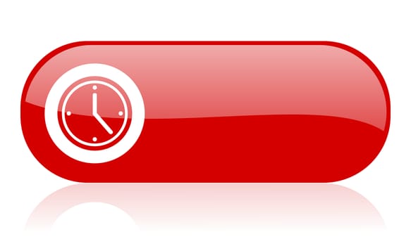 clock red web glossy icon