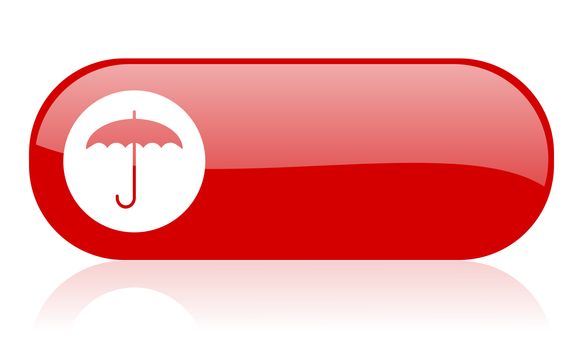 umbrella red web glossy icon