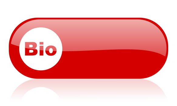 bio red web glossy icon