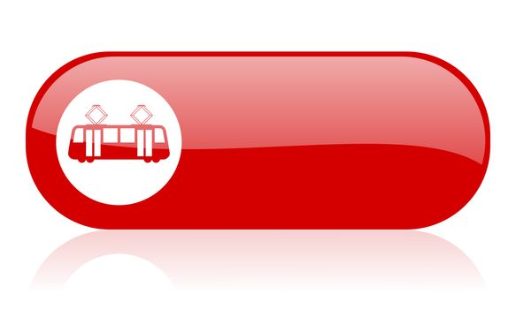 tram red web glossy icon