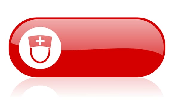 nurse red web glossy icon