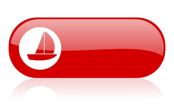 yacht red web glossy icon