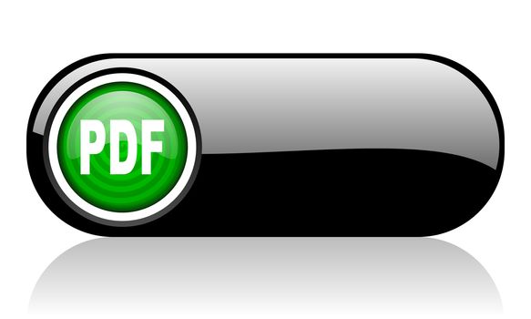 pdf black and green web icon on white background