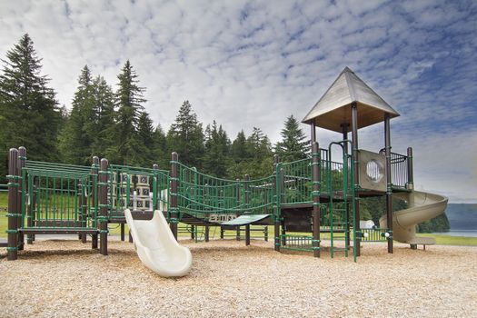 Childrens Playground at Lake Merwin Park Along Lewis River in Washington State