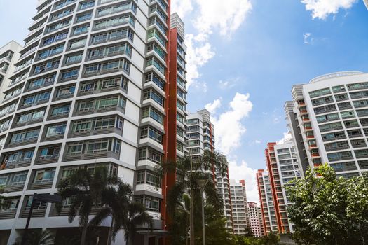 A orange color Residential Estate in a perspective view.