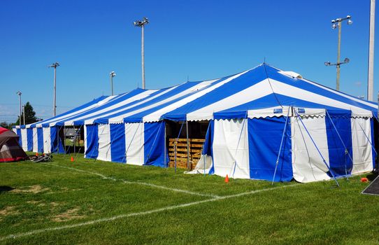 Striped or circus tent at local fair