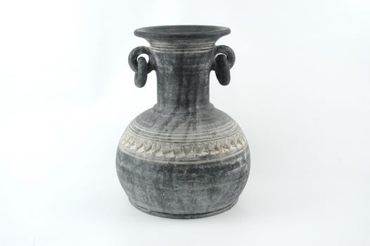 Close up of urn on white background