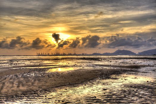 Sunset coast in Hong Kong 