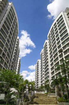 A row of new apartments