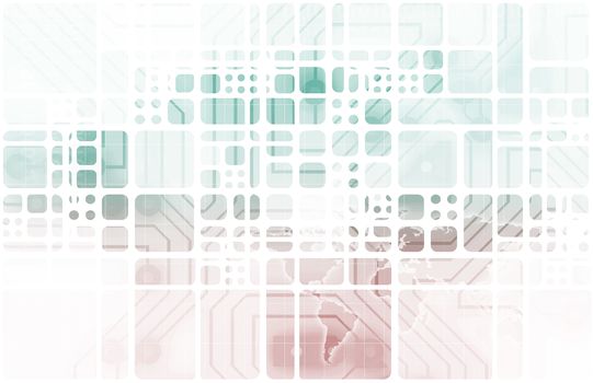 Virtual Technology with Data Network Stream Art