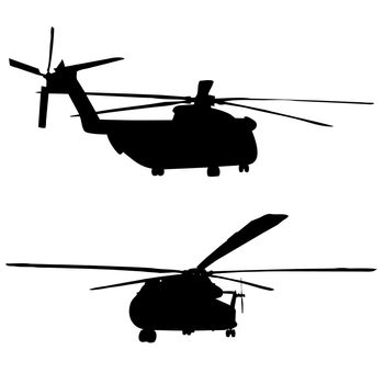 CH52 helicopter silhouette - isolated vector illustration