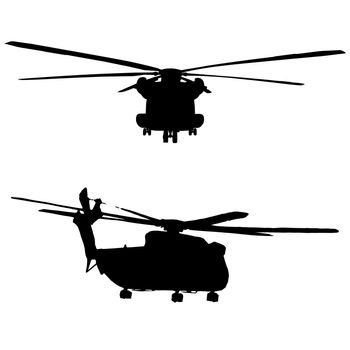 CH52 helicopter silhouette - isolated vector illustration