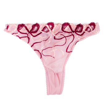 Beautiful female pink panties isolated on white