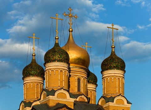 Golden and colorful Domes of Moscow