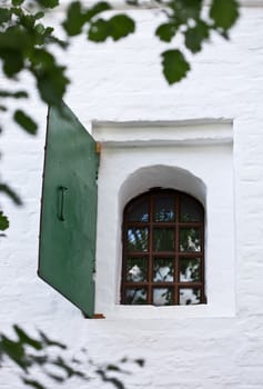 Window Savvino-Storozhevsky Monastery in Zvenigorod. Russia