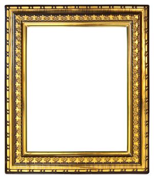 Gold frame isolated on white background