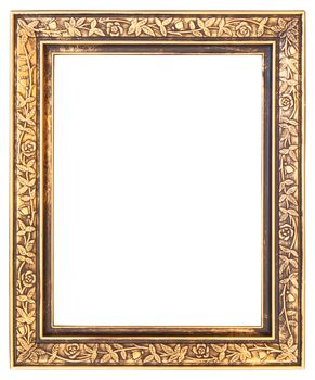 Gold frame isolated on white background