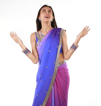 Young Indian woman in traditional clothing.