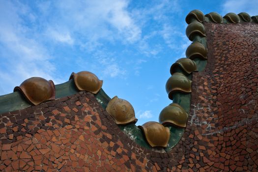 The decorated roof . Casa Batllo . Antonio Gaudi
