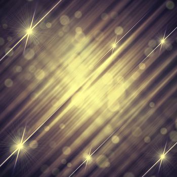 abstract vintage violet grey background with shining yellow lines and stars