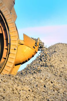 bucket wheel excavator for digging the brown coal