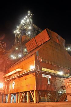 steel industry at night
