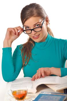 teen girl studying