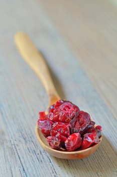 spoon of dried cranberries