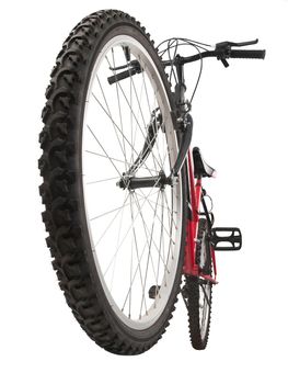 mountain bike, front wheel in first plain