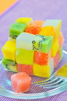 cube fruits salad