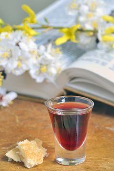 Communion bread and wine 