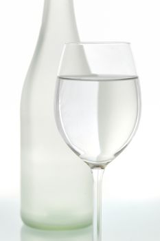 glass and  bottle isolated