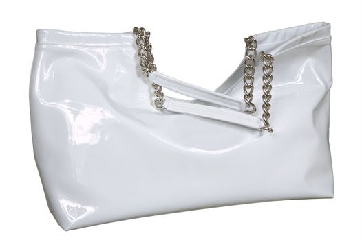 Female fashionable bag on a white background