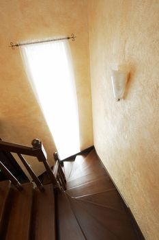 Beautiful staircase and window in the modern house